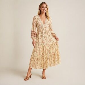 A Collective Story Millie Floral Farmhouse Boho Maxi Dress Size M NWT